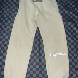 Kids Essentials Fear of God Cozy Beige Sweatpants